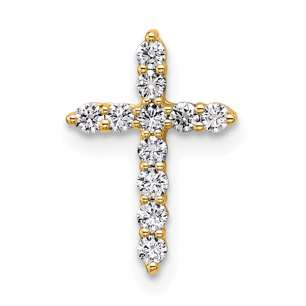 14k 1/5ct Lab Grown Diamond VS/SI+ G+ Comp Cross Chain Slide Pendant
