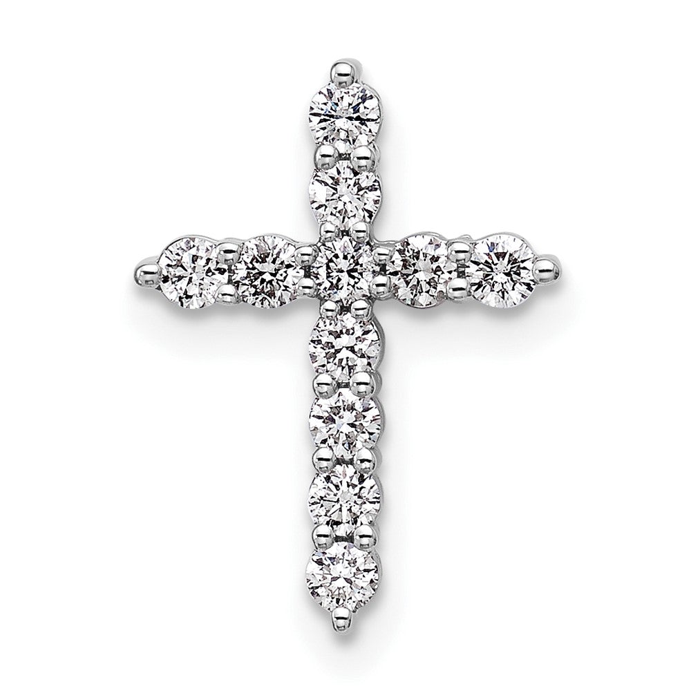 14kw 1/3ct Lab Grown Diamond VS+ F+ Comp Cross Chain Slide Pendant