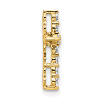 14k 1/3ct Lab Grown Diamond VS+ F+ Comp Cross Chain Slide Pendant