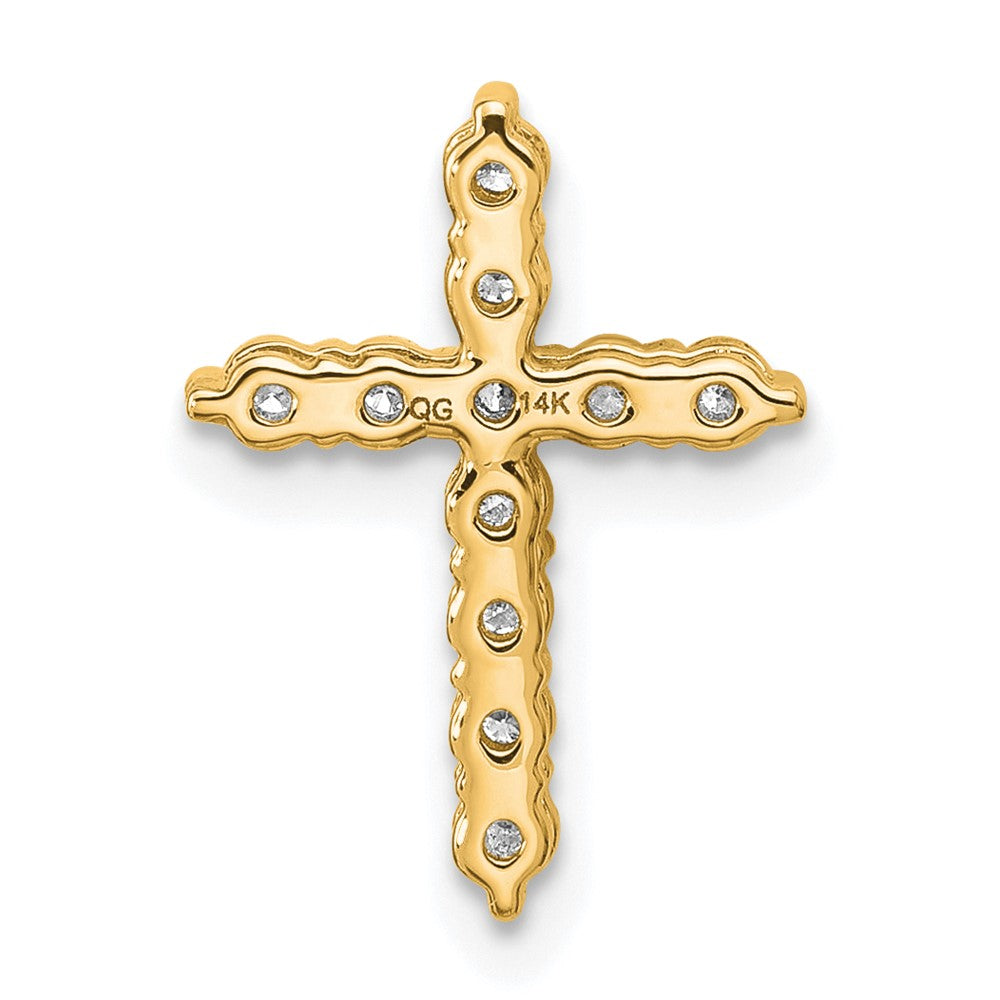 14k 1/3ct Lab Grown Diamond VS+ F+ Comp Cross Chain Slide Pendant