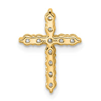 14k 1/3ct Lab Grown Diamond VS+ F+ Comp Cross Chain Slide Pendant
