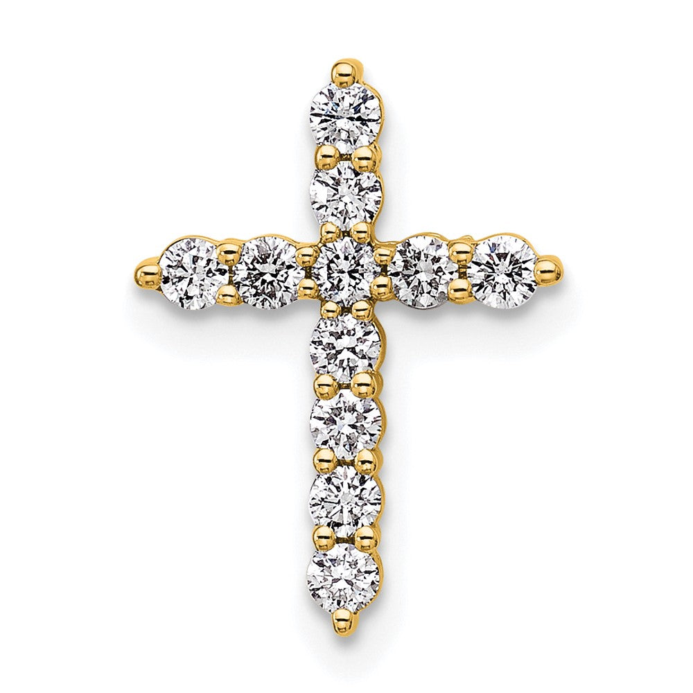 14k 1/3ct Lab Grown Diamond VS+ F+ Comp Cross Chain Slide Pendant