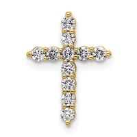 14k 1/3ct Lab Grown Diamond VS+ F+ Comp Cross Chain Slide Pendant