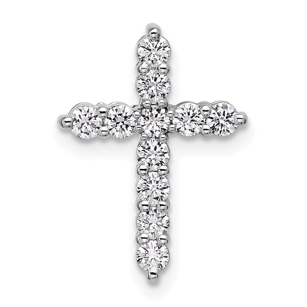 14kw 1/2ct Lab Grown Diamond VS+ F+ Comp Cross Chain Slide Pendant