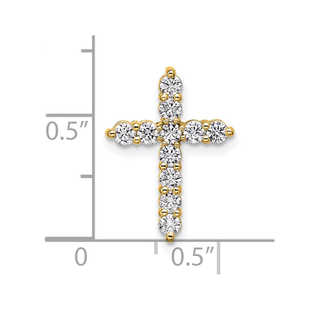14k 1/2ct Lab Grown Diamond VS/SI+ G+ Comp Cross Chain Slide Pendant