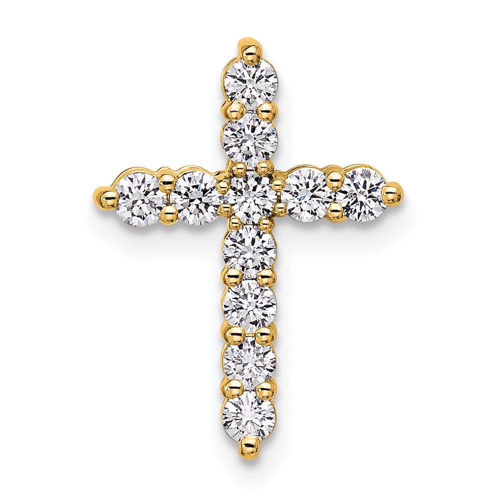 14k 1/2ct Lab Grown Diamond VS/SI+ G+ Comp Cross Chain Slide Pendant