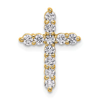 14k 1/2ct Lab Grown Diamond VS+ F+ Comp Cross Chain Slide Pendant