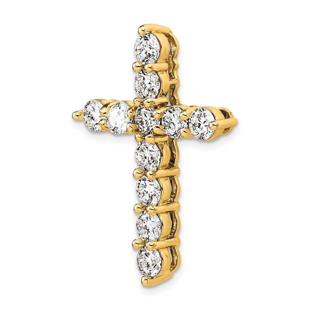 14k 4ct Lab Grown Diamond VS+ F+ Comp Cross Chain Slide Pendant
