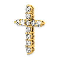 14k 4ct Lab Grown Diamond VS+ F+ Comp Cross Chain Slide Pendant