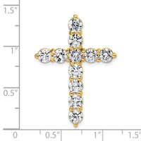 14k 4ct Lab Grown Diamond VS+ F+ Comp Cross Chain Slide Pendant