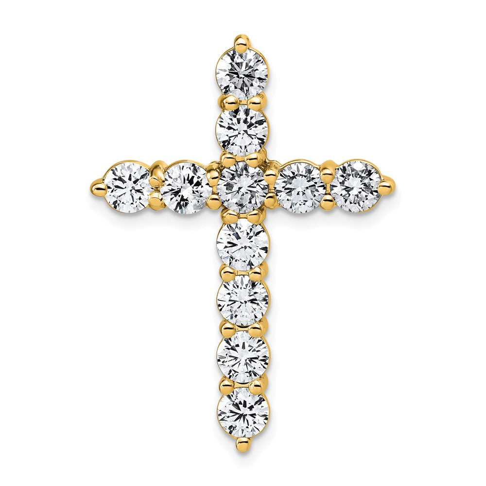 14k 4ct Lab Grown Diamond VS+ F+ Comp Cross Chain Slide Pendant