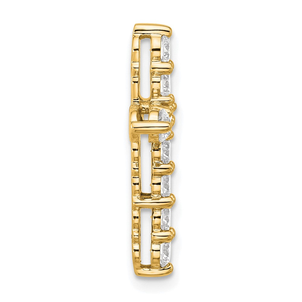 14k 1ct Lab Grown Diamond VS+ F+ Comp Cross Chain Slide Pendant