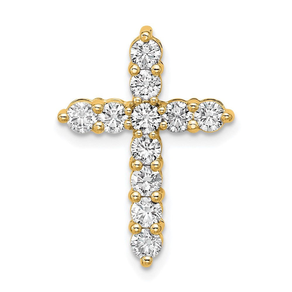 14k 1ct Lab Grown Diamond VS+ F+ Comp Cross Chain Slide Pendant