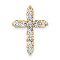 14k 1ct Lab Grown Diamond VS+ F+ Comp Cross Chain Slide Pendant