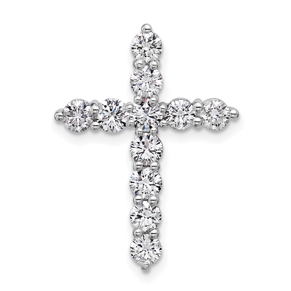 14kw 1 1/2ct Lab Grown Diamond VS/SI+ G+ Comp Cross Chain Slide Pendant