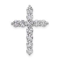 14kw 1 1/2ct Lab Grown Diamond VS/SI+ G+ Comp Cross Chain Slide Pendant
