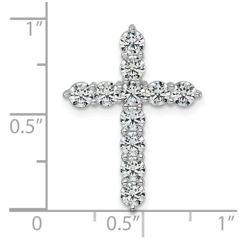14kw 2ct Lab Grown Diamond VS/SI+ G+ Comp Cross Chain Slide Pendant