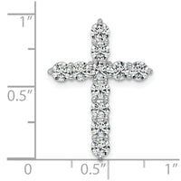 14kw 2ct Lab Grown Diamond VS/SI+ G+ Comp Cross Chain Slide Pendant