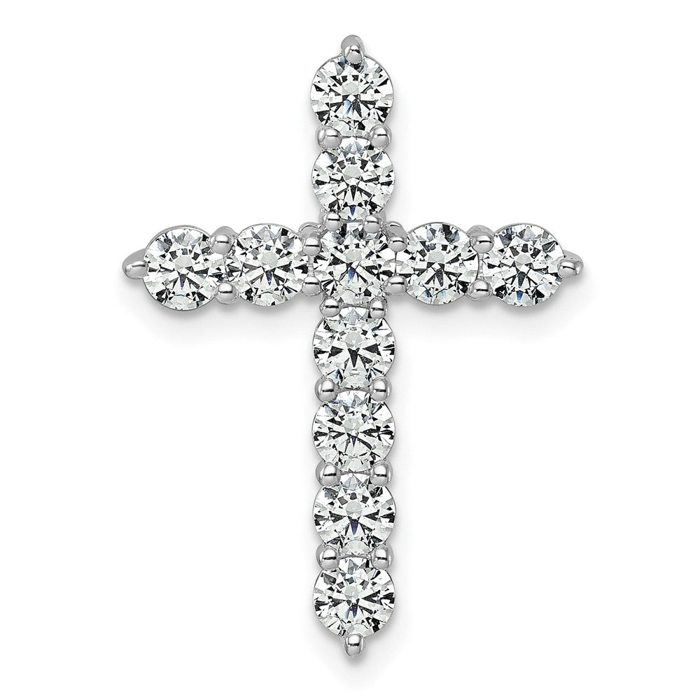 14kw 2ct Lab Grown Diamond VS/SI+ G+ Comp Cross Chain Slide Pendant