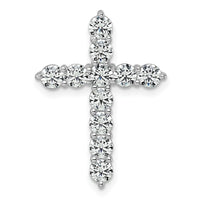 14kw 2ct Lab Grown Diamond VS/SI+ G+ Comp Cross Chain Slide Pendant