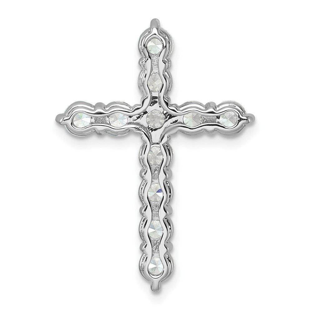 14kw 3ct Lab Grown Diamond VS+ F+ Comp Cross Chain Slide Pendant