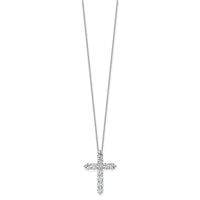 14kw 3ct Lab Grown Diamond VS/SI+ G+ Comp 18in Cross Pendant Necklace