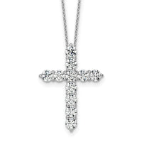 14kw 3ct Lab Grown Diamond VS/SI+ G+ Comp 18in Cross Pendant Necklace