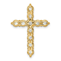 14k 3ct Lab Grown Diamond VS+ F+ Comp Cross Chain Slide Pendant