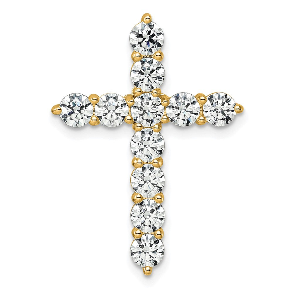 14k 3ct Lab Grown Diamond VS/SI+ G+ Comp Cross Chain Slide Pendant