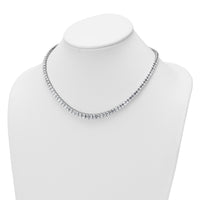 14kw 29 1/6ct Cert Lab Grown Dia VS+ F+ 17in Emerald Grad Tennis Necklace