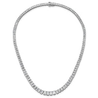 14kw 29 1/6ct Cert Lab Grown Dia VS/SI+ G+ Emerald Grad Tennis Necklace
