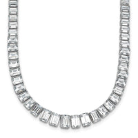 14kw 29 1/6ct Lab Grown Dia VS/SI+ G+ 17in Emerald Grad Tennis Necklace