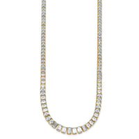 14k 29 1/6ct Lab Grown Dia VS/SI+ G+ 17in Emerald Grad Tennis Necklace