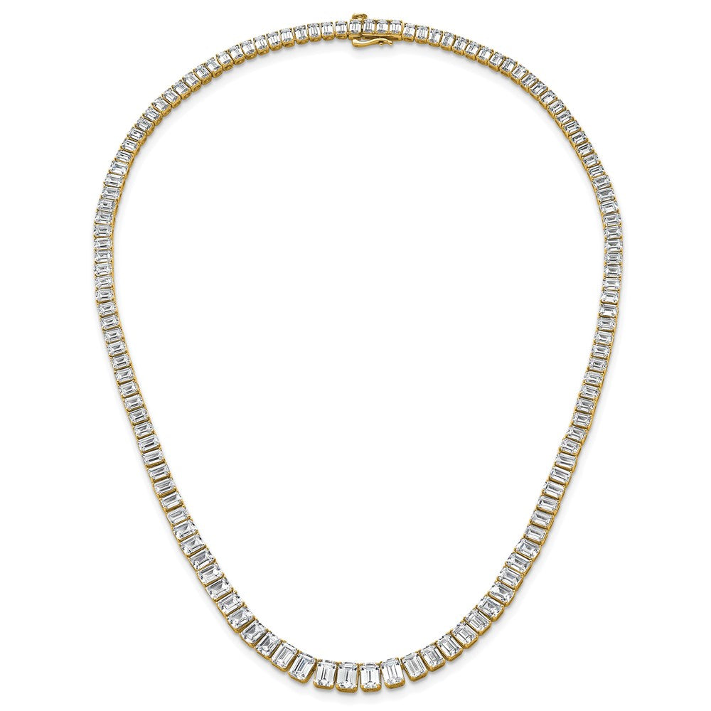 14k 29 1/6ct Lab Grown Dia VS/SI+ G+ 17in Emerald Grad Tennis Necklace