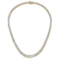 14k 29 1/6ct Lab Grown Dia VS/SI+ G+ 17in Emerald Grad Tennis Necklace