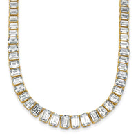 14k 29 1/6ct Lab Grown Dia VS/SI+ G+ 17in Emerald Grad Tennis Necklace