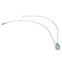 14kw 1/4 ct Lab Grown Dia VS/SI+ G+ & Cr Paraiba 18in Pendant Necklace
