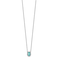 14kw 1/8 ct Lab Grown Dia VS/SI+ G+ & Cr Paraiba 18in Pendant Necklace