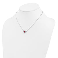 14kw 1 1/8ct Lab Grown Dia VS/SI+ G+ & Cr Ruby Comp 3 Stone 16in Necklace