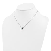 14kw 1/2ct Lab Grown Dia VS/SI+ G+ & Cr Emerald Comp 3 Stone 16in Necklace