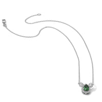14kw 1/2ct Lab Grown Dia VS/SI+ G+ & Cr Emerald Comp 3 Stone 16in Necklace