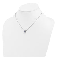 14kw 1/2ct Lab Grown Dia VS/SI+ G+ & Cr Sapp Comp 3 Stone 16in Necklace