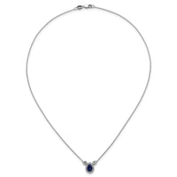 14kw 1/2ct Lab Grown Dia VS/SI+ G+ & Cr Sapp Comp 3 Stone 16in Necklace