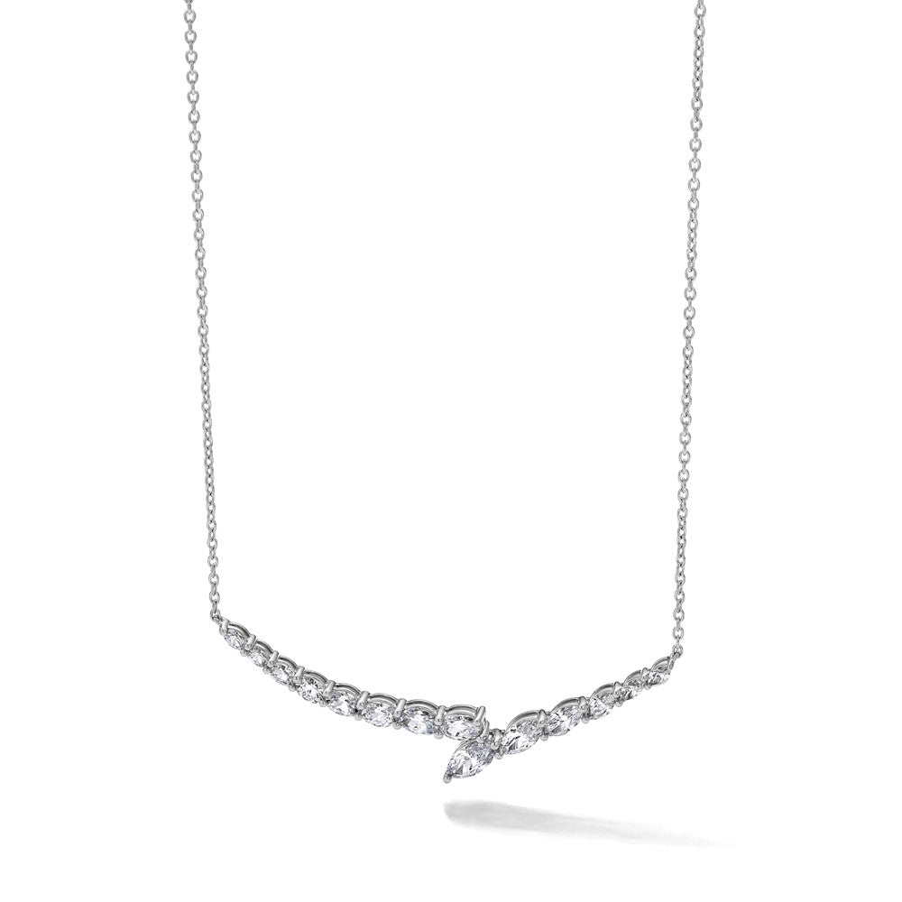 14kw 4ct Lab Grown Diamond VS/SI+ G+ Comp 16in Fashion Bar Necklace