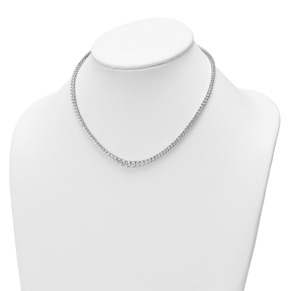 14kw 10 1/10ct Cert Lab Grown Diamond VS/SI+ G+ 16in Grad Tennis Necklace