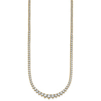 14k 10 1/10ct Lab Grown Diamond VS+ F+ 16in Grad Tennis Necklace