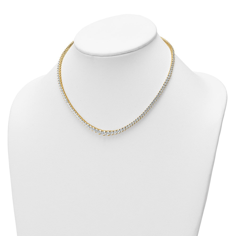 14k 10 1/10ct Lab Grown Diamond VS+ F+ 16in Grad Tennis Necklace