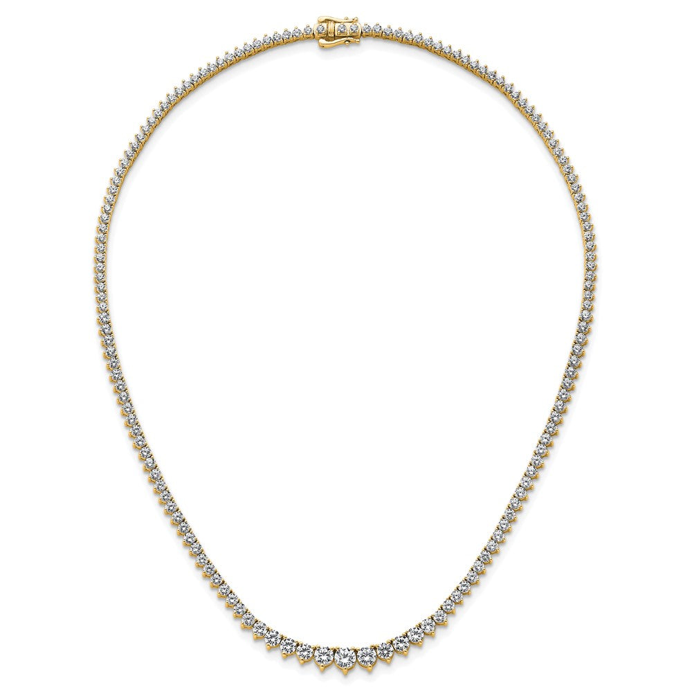 14k 10 1/10ct Lab Grown Diamond VS+ F+ 16in Grad Tennis Necklace