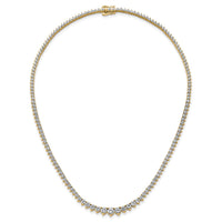 14k 10 1/10ct Cert Lab Grown Diamond VS+ F+ 16in Grad Tennis Necklace