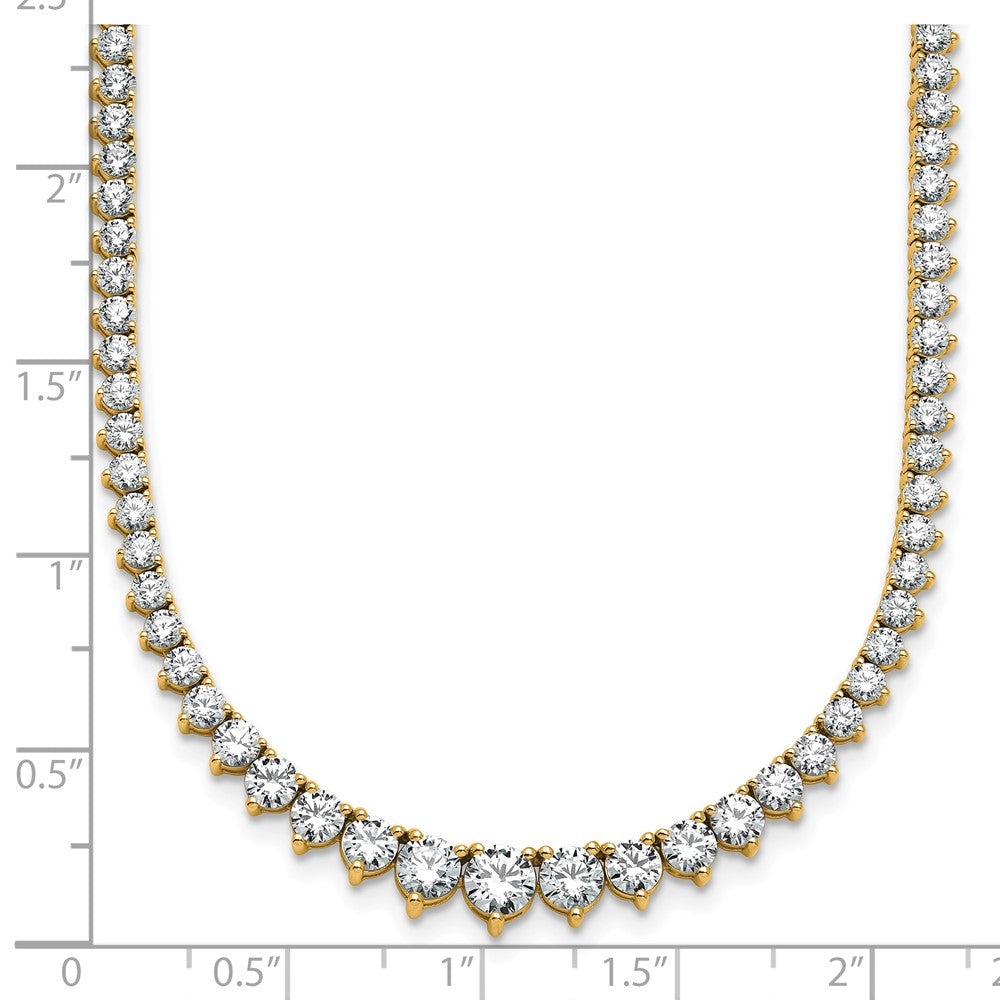 14k 10 1/10ct Lab Grown Diamond VS+ F+ 16in Grad Tennis Necklace